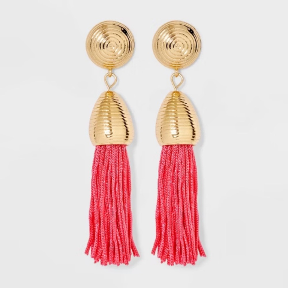 SUGARFIX by BaubleBar Threaded Tassel Statement Earrings